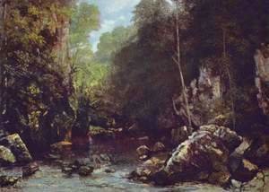 Gustave Courbet - The Shaded Stream (or The Stream of the Puits Noir)