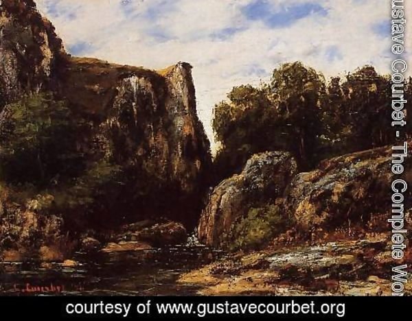 Gustave Courbet - A Waterfall in the Jura