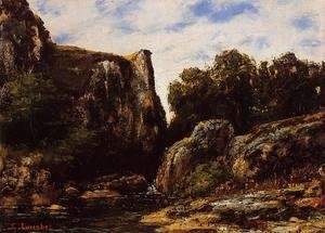 Gustave Courbet - A Waterfall in the Jura