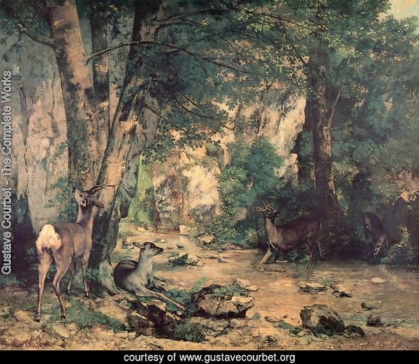 A Thicket of Deer at the Stream of Plaisir-Fountaine