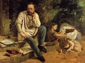 Gustave Courbet - Portrait of P.J. Proudhon in 1853