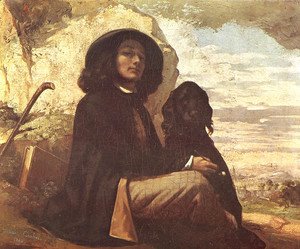 Gustave Courbet - Self Portrait with a Black Dog