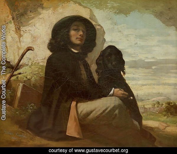 Courbet with his Black Dog, 1842