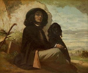 Courbet with his Black Dog, 1842