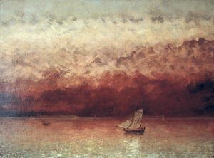 Gustave Courbet - Lake Leman with Setting Sun, c.1876