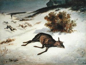 Gustave Courbet - Hind Forced Down in the Snow, 1866