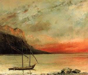 Gustave Courbet - Sunset over Lake Leman, 1874