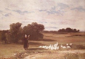 Gustave Courbet - Girl with Geese