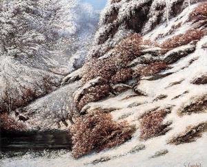 Gustave Courbet - Deer in a Snowy Landscape, 1867