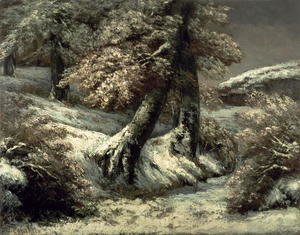 Gustave Courbet - Trees in the Snow, c.1865