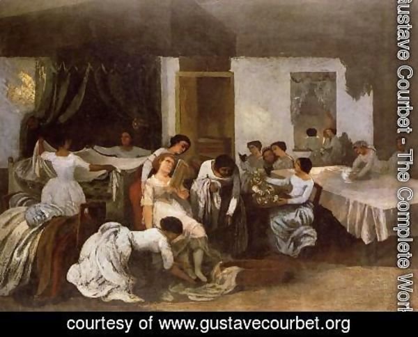 Gustave Courbet - Dressing the Dead Girl
