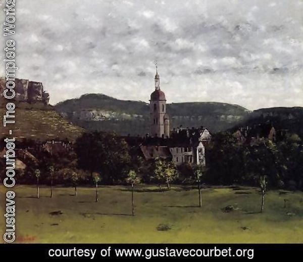 Gustave Courbet - View of Ornans and Its Church Steeple