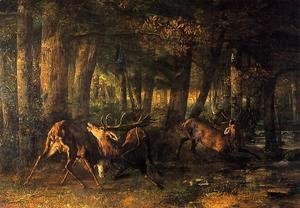 Gustave Courbet - Battle of the Stags