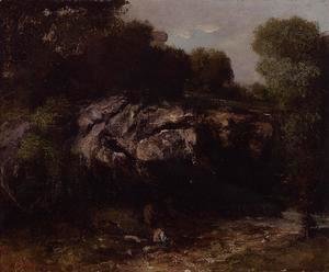 Gustave Courbet - Rocky Landscape with Figure