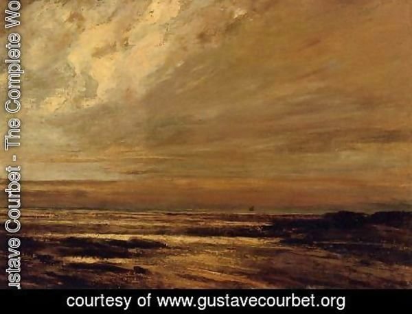 Gustave Courbet - The Beach at Trouville at Low Tide II