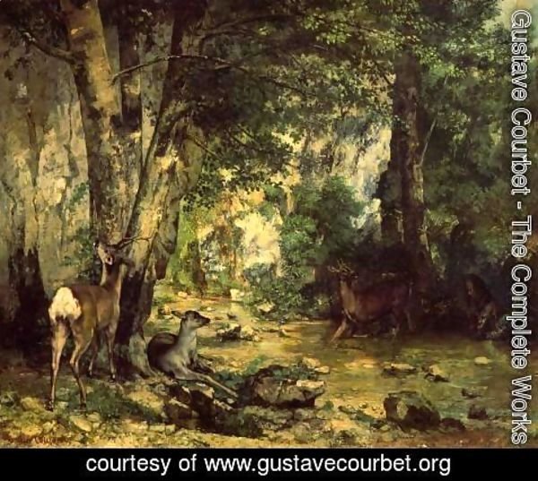 Gustave Courbet - The Shelter of the Roe Deer at the Stream of Plaisir-Fontaine, Doubs