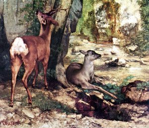 A Thicket of Deer at the Stream of Plaisir-Fountaine, Detail