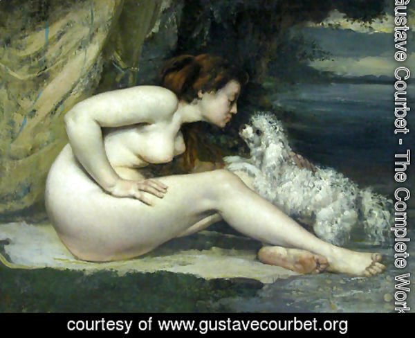 Gustave Courbet - Nude woman with a dog
