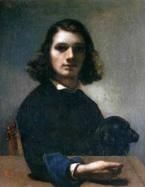 Gustave Courbet - Self-Portrait (Courbet with Black Dog)