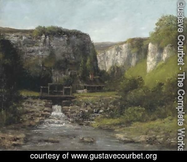 Gustave Courbet - Jura Landscape with a Watermill