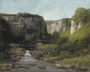 Gustave Courbet - Jura Landscape with a Watermill