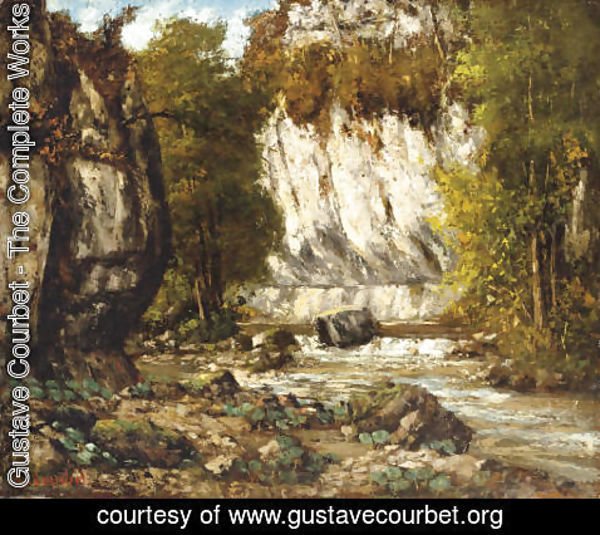 Gustave Courbet - Riviere et falaise