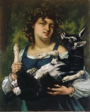 Gustave Courbet - The Village Girl with a Goatling