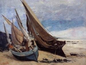 Gustave Courbet - Fishing Boats on the Deauville Beach