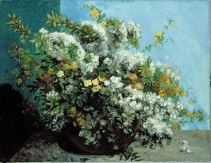 Gustave Courbet - Flowering Branches and Flowers, 1855
