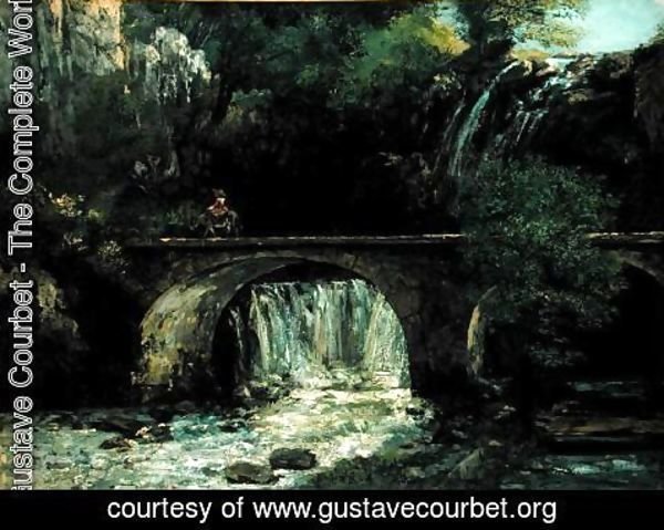 Gustave Courbet - Landscape with bridge