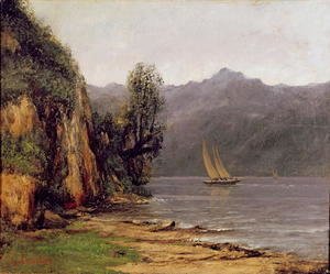 Gustave Courbet - Vue du Lac Leman, c.1873-77
