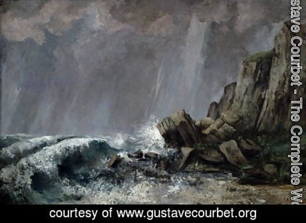 Gustave Courbet - Downpour at Etretat