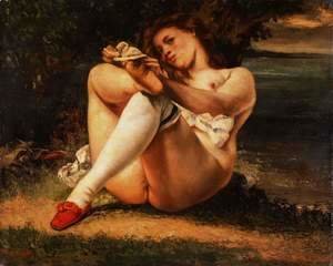 Gustave Courbet - Woman in White Stockings, c.1861