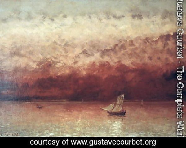 Gustave Courbet - Lake Leman with Setting Sun, c.1876