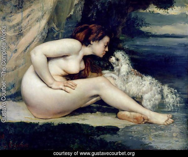 Female Nude with a Dog (Portrait of Leotine Renaude) 1861-62