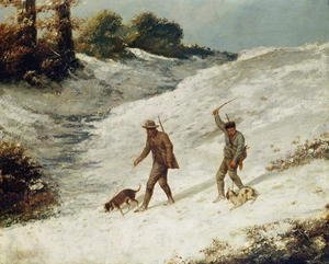 Gustave Courbet - Hunters in the Snow or The Poachers