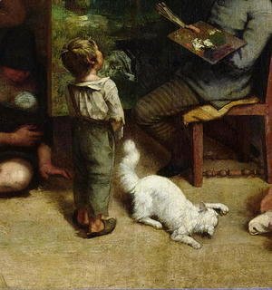 The Studio of the Painter, a Real Allegory, 1855 (detail)