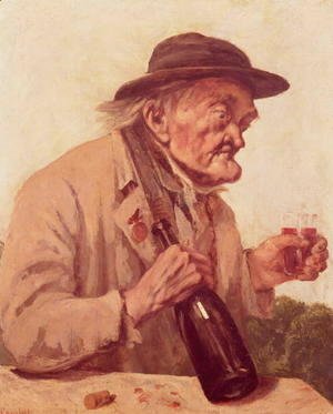 Gustave Courbet - Old Man with a glass of wine
