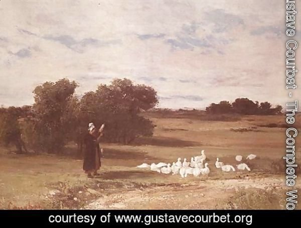 Gustave Courbet - Girl with Geese
