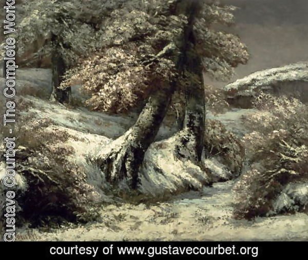 Gustave Courbet - Trees in the Snow, c.1865