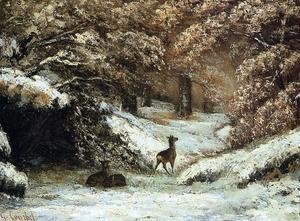 Gustave Courbet - Deer Taking Shelter in Winter