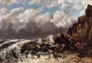 Gustave Courbet - Seascape at Etretat