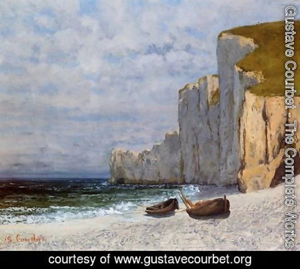 Gustave Courbet - A Bay with Cliffs