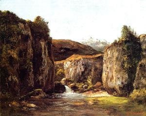 Gustave Courbet - Landscape: The Source among the Rocks of the Doubs