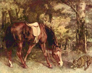 Gustave Courbet - Horse in the forest