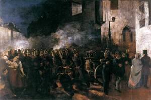 Gustave Courbet - Firemen Running to a Fire