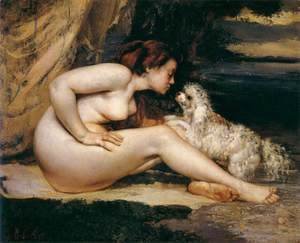 Nude Woman with Dog