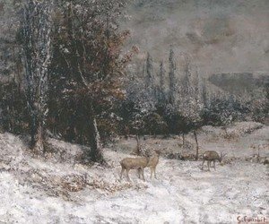 Gustave Courbet - Chevreuils dans la neige
