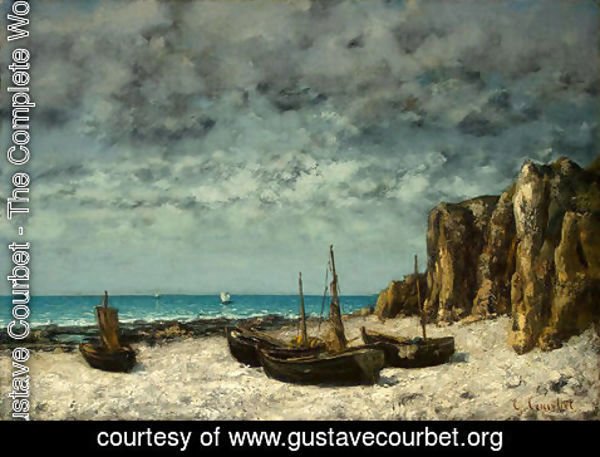 Gustave Courbet - Boats on a Beach, Etretat