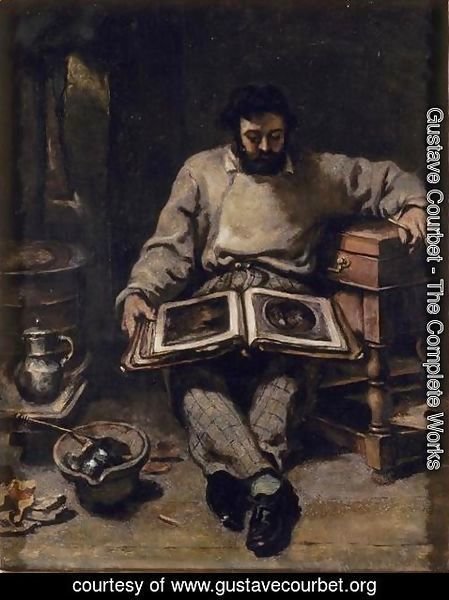 Gustave Courbet - Marc Trapadoux is Examining the Book of Prints
